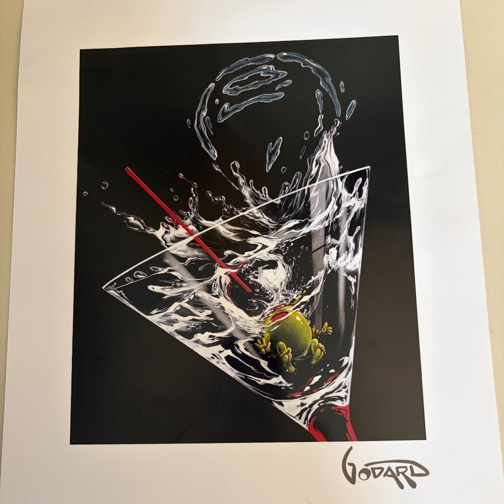 MICHAEL GODARD 2024 *SPLASH DOWN* LITHOGRAPH ON SILK PAPER 11 1/4" X 9 3/4" COA